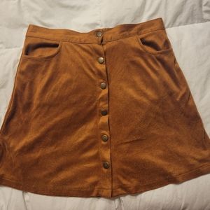 Shein. Small. Size 4. Velvet Skirt. Cognac Color.NWOT.